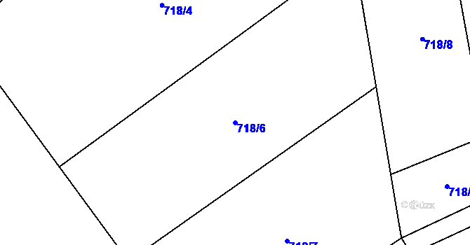 Parcela st. 718/6 v KÚ Nový Jimramov, Katastrální mapa