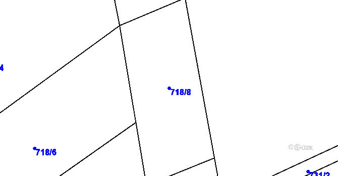 Parcela st. 718/8 v KÚ Nový Jimramov, Katastrální mapa