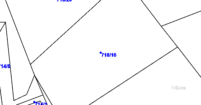 Parcela st. 718/16 v KÚ Nový Jimramov, Katastrální mapa