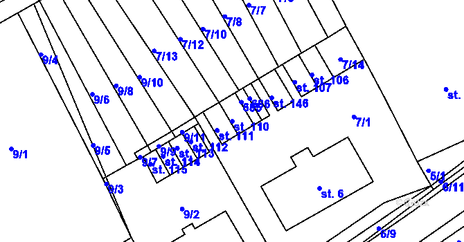 Parcela st. 110 v KÚ Svatý Jiří, Katastrální mapa