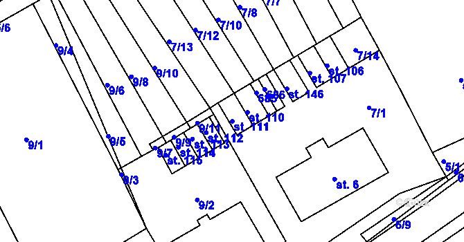Parcela st. 111 v KÚ Svatý Jiří, Katastrální mapa