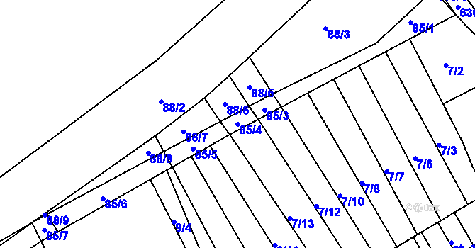 Parcela st. 85/4 v KÚ Svatý Jiří, Katastrální mapa