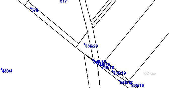 Parcela st. 535/20 v KÚ Svatý Jiří, Katastrální mapa