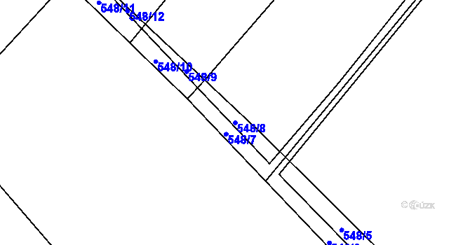 Parcela st. 548/8 v KÚ Svatý Jiří, Katastrální mapa