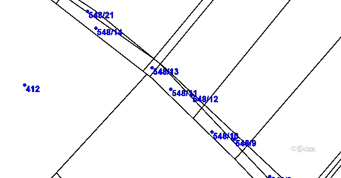 Parcela st. 548/11 v KÚ Svatý Jiří, Katastrální mapa