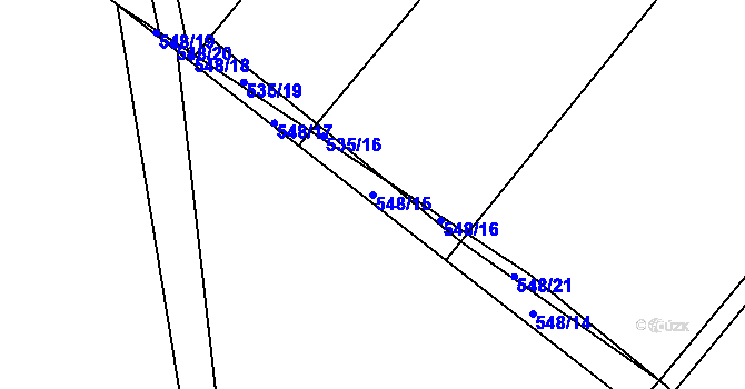 Parcela st. 548/15 v KÚ Svatý Jiří, Katastrální mapa