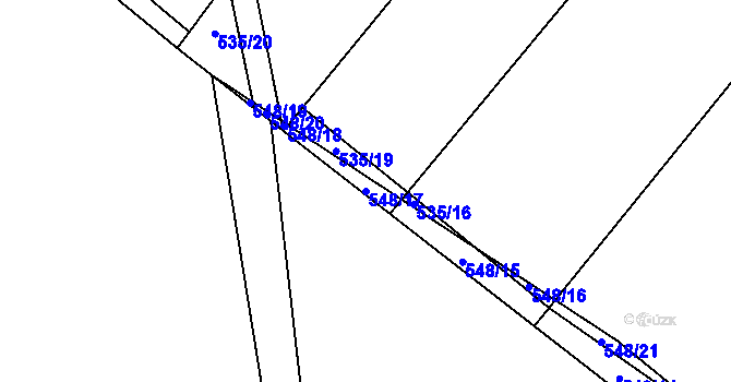 Parcela st. 548/17 v KÚ Svatý Jiří, Katastrální mapa