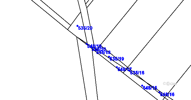 Parcela st. 548/18 v KÚ Svatý Jiří, Katastrální mapa