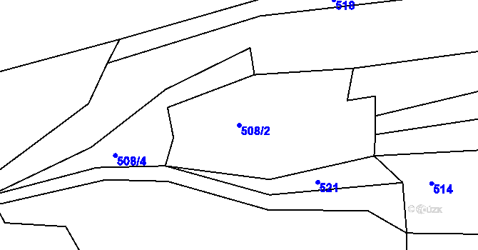 Parcela st. 508/2 v KÚ Nový Knín, Katastrální mapa