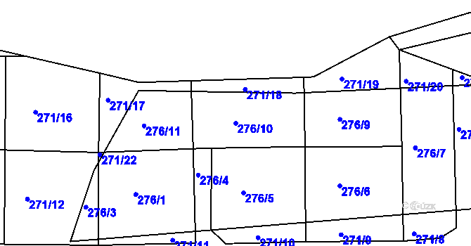 Parcela st. 276/10 v KÚ Nový Knín, Katastrální mapa