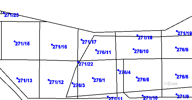 Parcela st. 276/11 v KÚ Nový Knín, Katastrální mapa