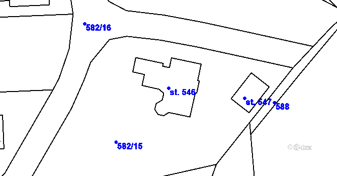 Parcela st. 546 v KÚ Nový Knín, Katastrální mapa