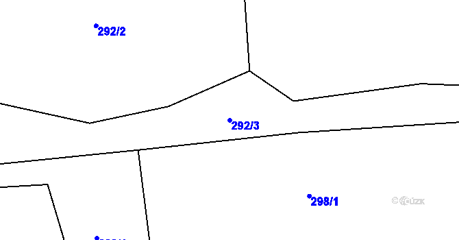 Parcela st. 292/3 v KÚ Nový Knín, Katastrální mapa
