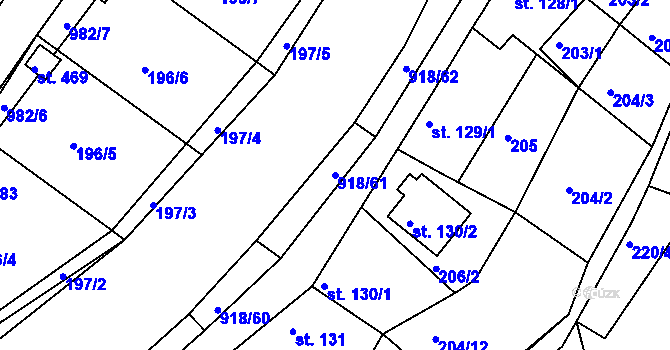 Parcela st. 918/61 v KÚ Nový Knín, Katastrální mapa