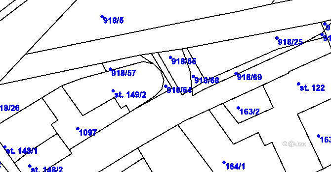 Parcela st. 918/64 v KÚ Nový Knín, Katastrální mapa