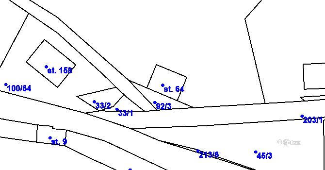 Parcela st. 64 v KÚ Sudovice, Katastrální mapa