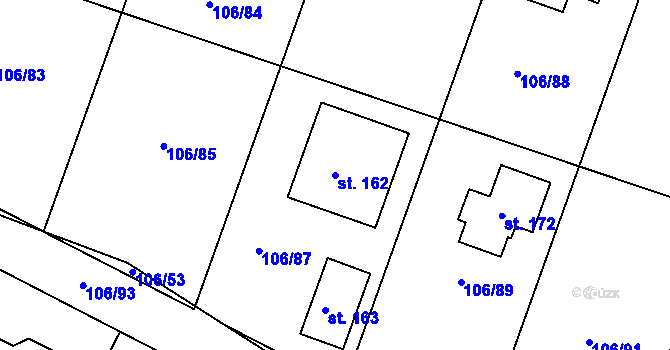 Parcela st. 162 v KÚ Sudovice, Katastrální mapa