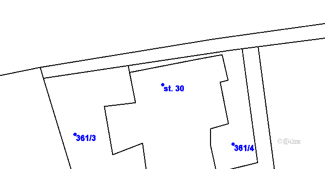 Parcela st. 30 v KÚ Nový Kostel, Katastrální mapa