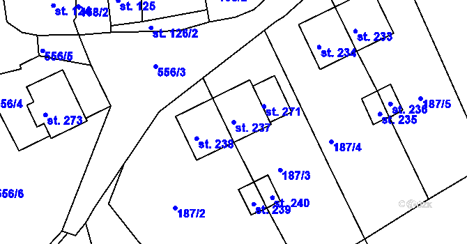 Parcela st. 237 v KÚ Nový Kostel, Katastrální mapa