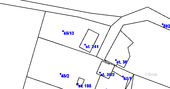 Parcela st. 241 v KÚ Nový Kostel, Katastrální mapa