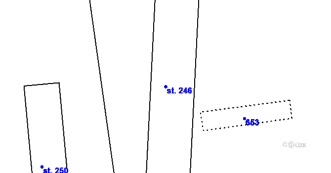 Parcela st. 246 v KÚ Nový Kostel, Katastrální mapa