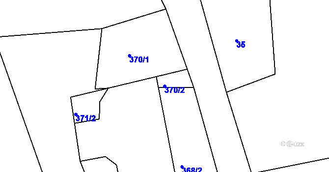 Parcela st. 370/2 v KÚ Nový Kostel, Katastrální mapa