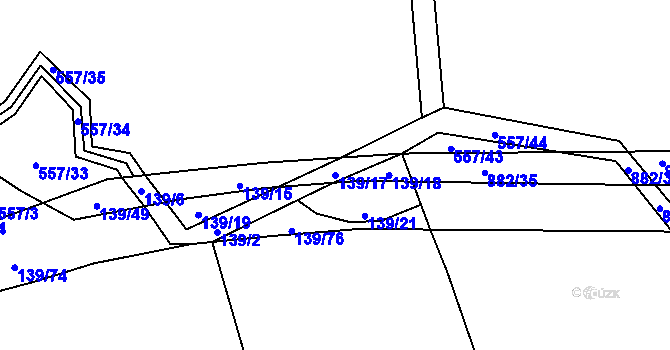 Parcela st. 139/17 v KÚ Nový Kramolín, Katastrální mapa