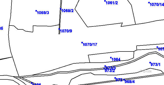 Parcela st. 1070/17 v KÚ Nový Kramolín, Katastrální mapa