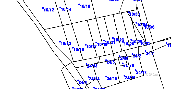 Parcela st. 10/17 v KÚ Nový Kramolín, Katastrální mapa