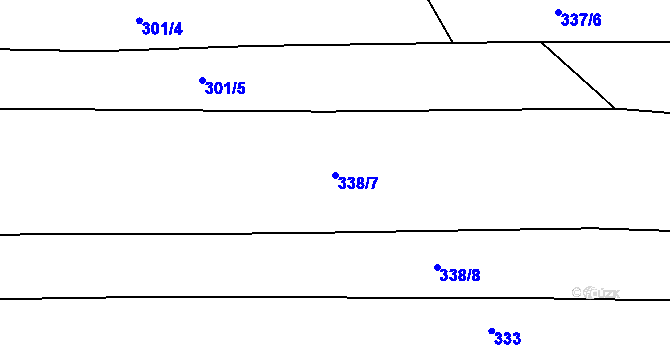 Parcela st. 338/7 v KÚ Nový Kramolín, Katastrální mapa