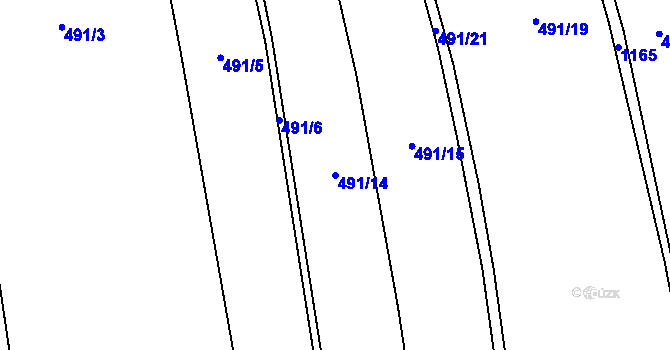 Parcela st. 491/14 v KÚ Nový Kramolín, Katastrální mapa