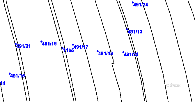 Parcela st. 491/18 v KÚ Nový Kramolín, Katastrální mapa