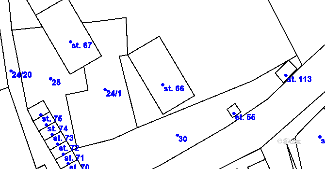 Parcela st. 66 v KÚ Nový Kramolín, Katastrální mapa