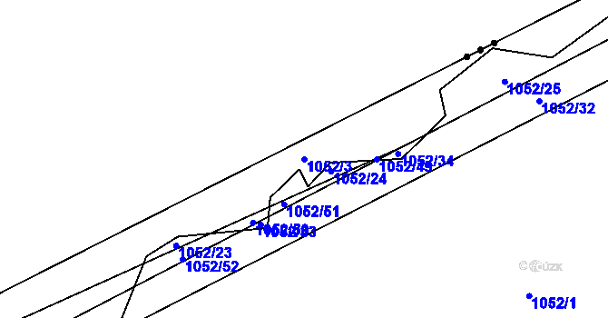 Parcela st. 1052/3 v KÚ Nový Kramolín, Katastrální mapa