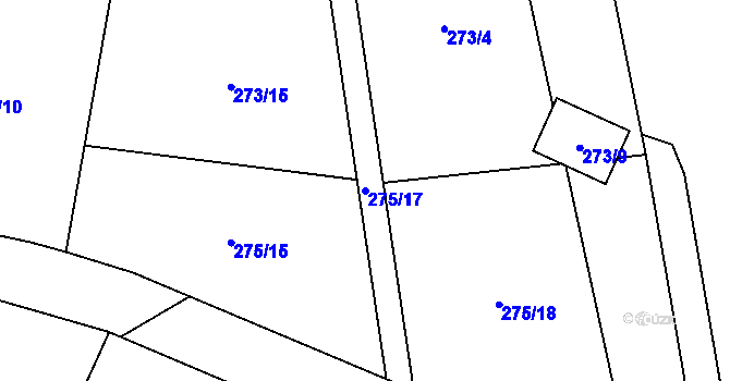 Parcela st. 275/17 v KÚ Nový Kramolín, Katastrální mapa
