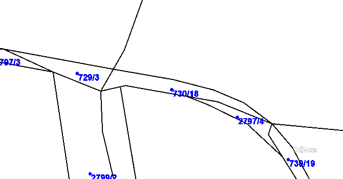 Parcela st. 730/18 v KÚ Nový Kramolín, Katastrální mapa