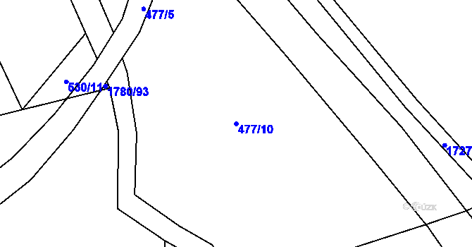 Parcela st. 477/10 v KÚ Otov u Nového Kramolína, Katastrální mapa