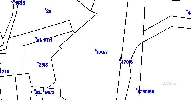 Parcela st. 470/7 v KÚ Otov u Nového Kramolína, Katastrální mapa