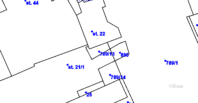 Parcela st. 789/13 v KÚ Šitboř, Katastrální mapa