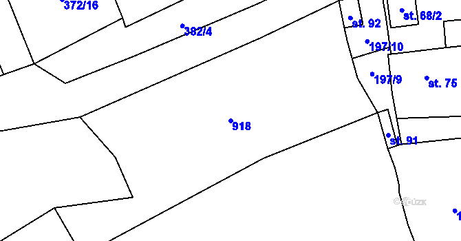 Parcela st. 918 v KÚ Šitboř, Katastrální mapa