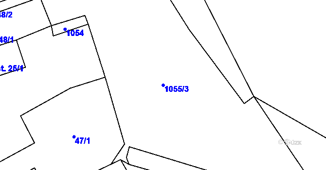 Parcela st. 1055/3 v KÚ Šitboř, Katastrální mapa
