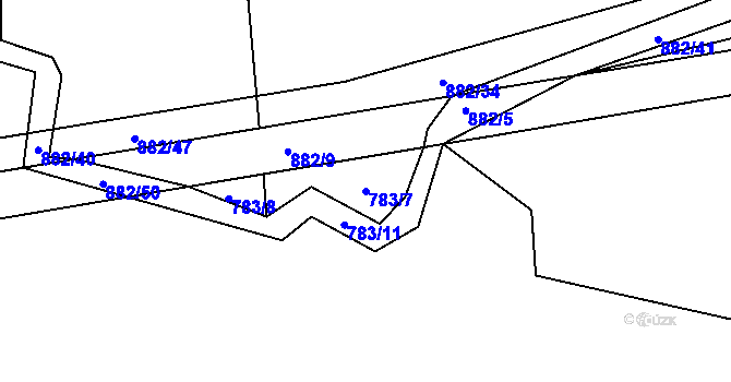 Parcela st. 783/7 v KÚ Vlkanov u Nového Kramolína, Katastrální mapa