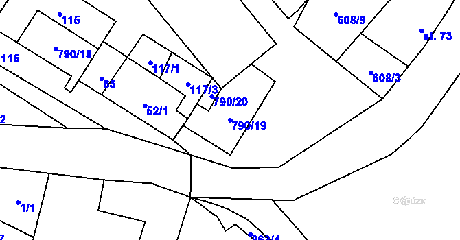 Parcela st. 790/19 v KÚ Vlkanov u Nového Kramolína, Katastrální mapa