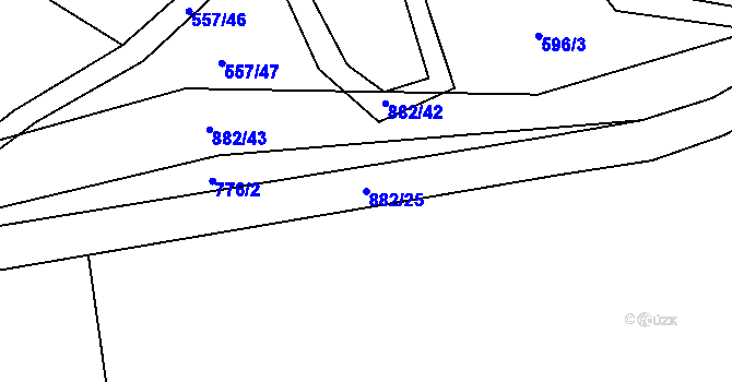 Parcela st. 882/25 v KÚ Vlkanov u Nového Kramolína, Katastrální mapa