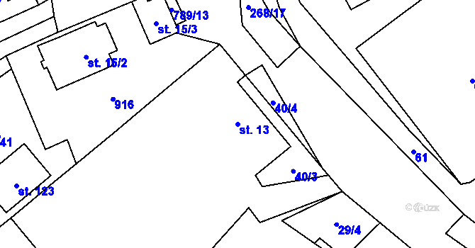 Parcela st. 13 v KÚ Vlkanov u Nového Kramolína, Katastrální mapa