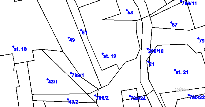 Parcela st. 19 v KÚ Vlkanov u Nového Kramolína, Katastrální mapa