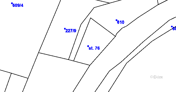 Parcela st. 76 v KÚ Vlkanov u Nového Kramolína, Katastrální mapa
