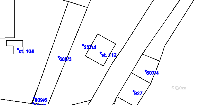 Parcela st. 112 v KÚ Vlkanov u Nového Kramolína, Katastrální mapa