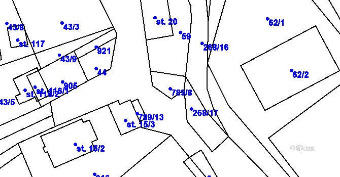 Parcela st. 789/8 v KÚ Vlkanov u Nového Kramolína, Katastrální mapa