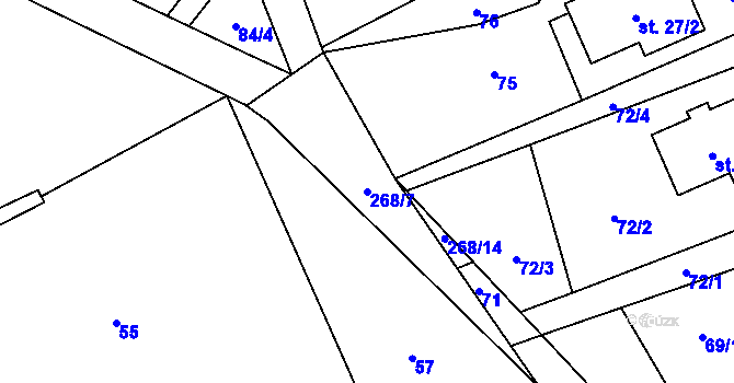 Parcela st. 268/7 v KÚ Vlkanov u Nového Kramolína, Katastrální mapa